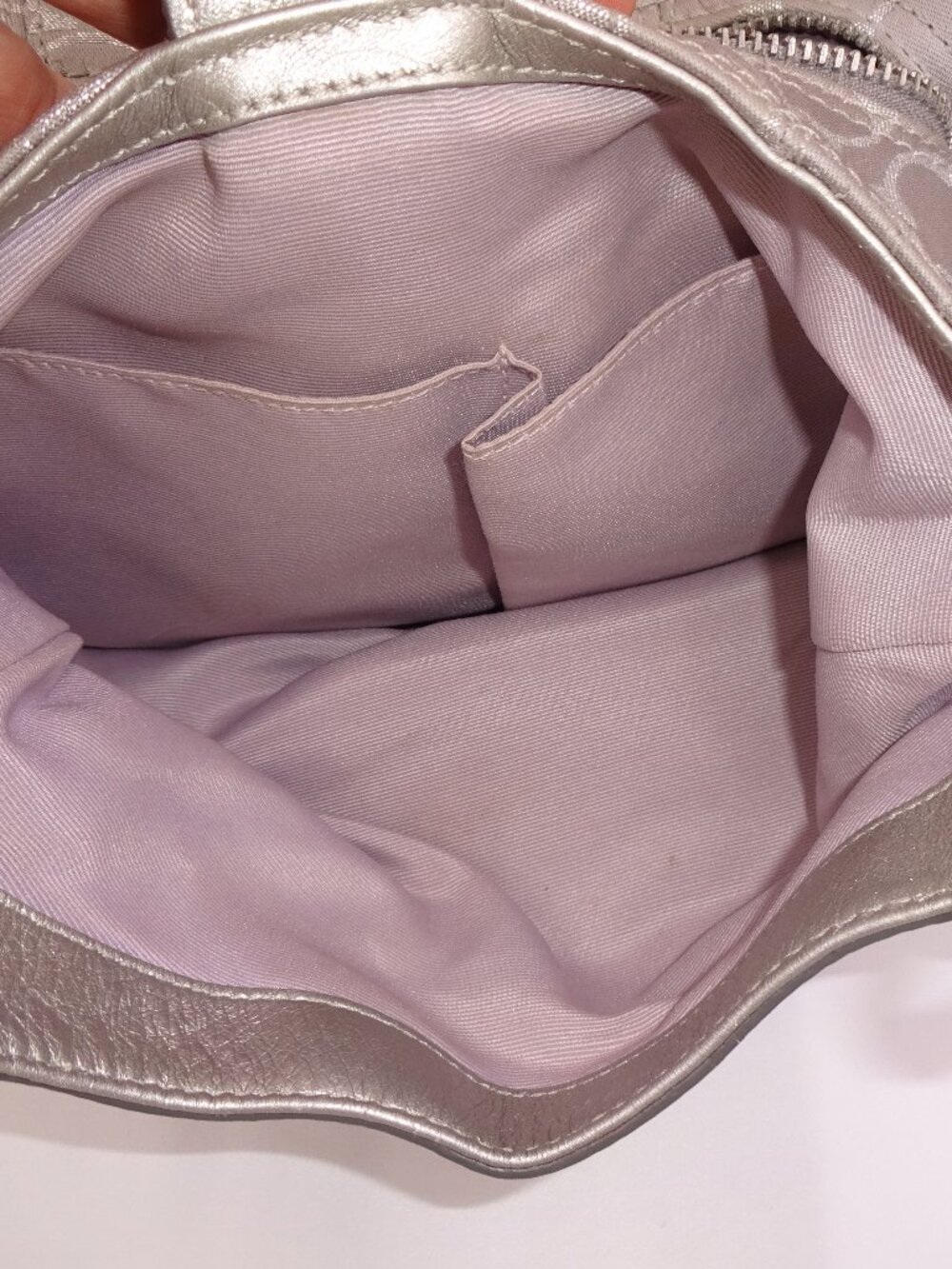 Coach Soho Metallic Silver Signature Jacquard Hobo Shoulder Bag Purse F18911 - Picture 11 of 16